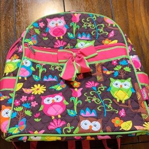 Owl print backpack kids size